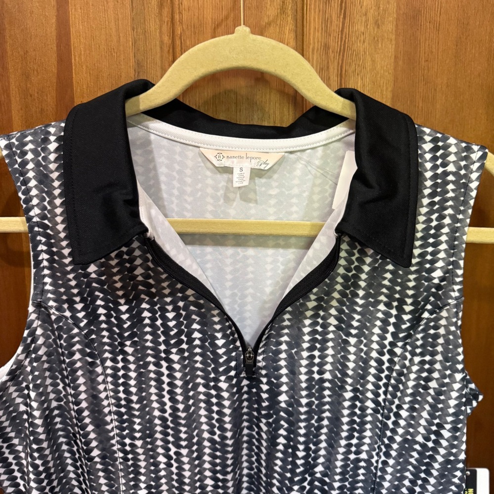 Nanette Lepore Play Womens Sleeveless Golf Tennis Dress Geometric Black White S - Picture 6 of 7